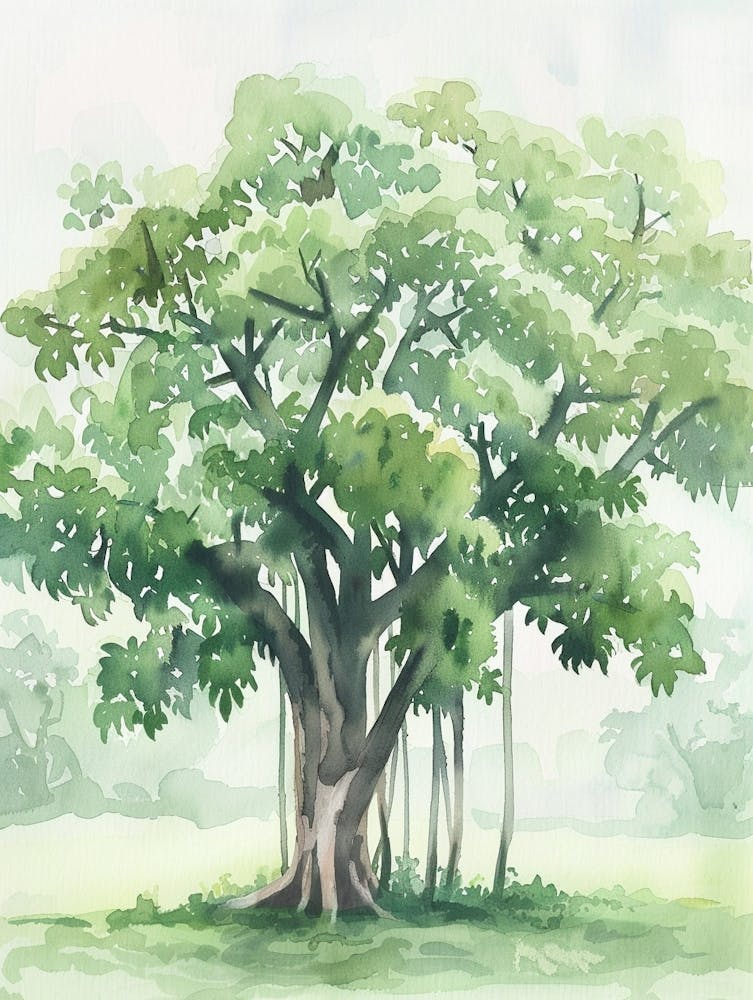 Banyan Tree Atmospheric Watercolour Painting 2