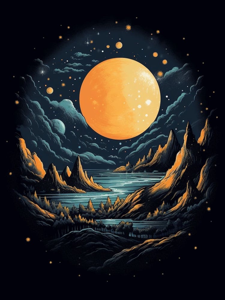 The Moon And Clouds Celestial 3