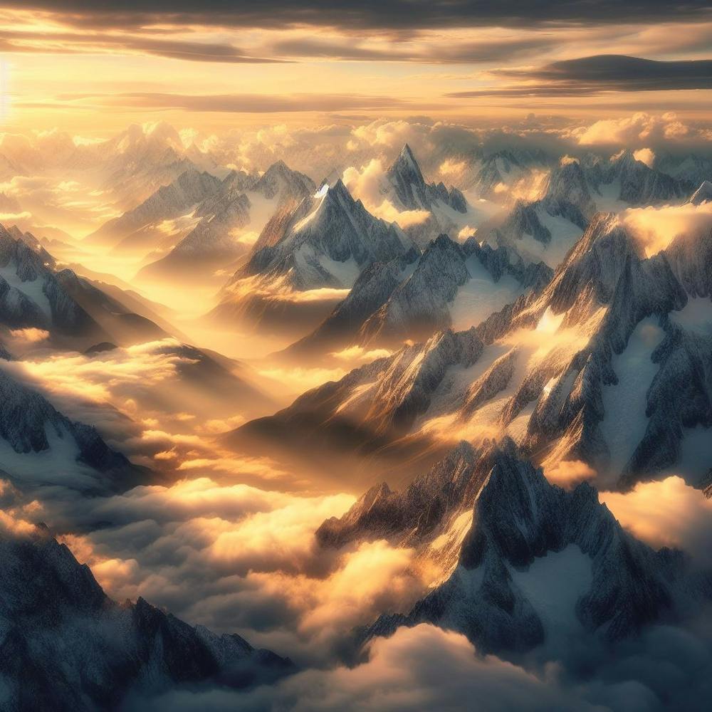 Berge über Wolken