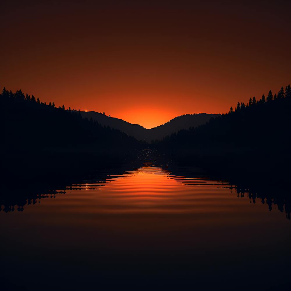Sunset Over Lake