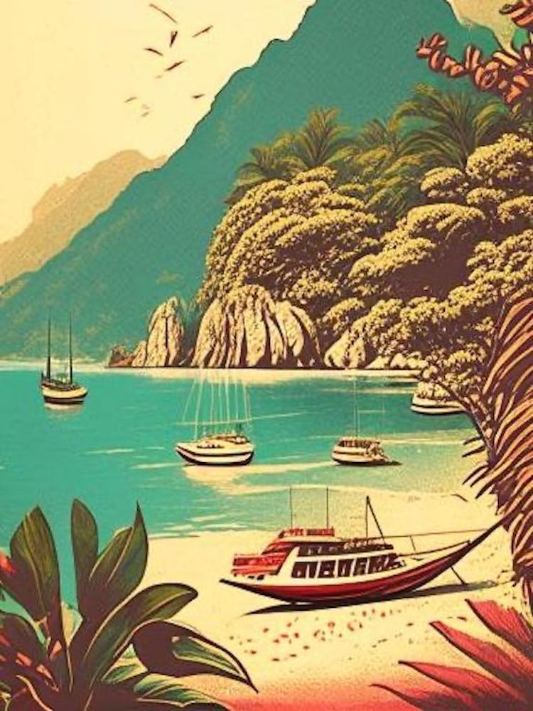 Ko Lipe Thaïlande - Croquis Vintage - Destination Tropicale