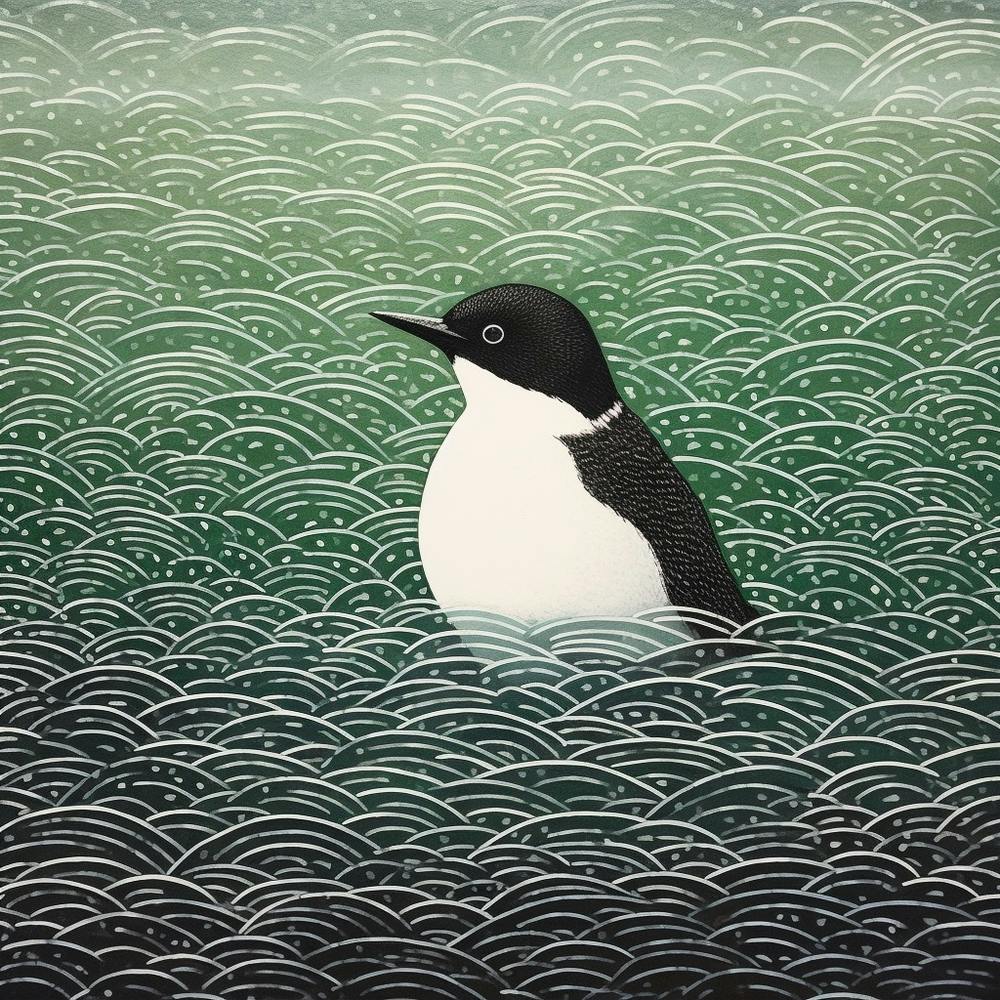 Ohara Koson Inspired Bird Painting Dipper 2 Square