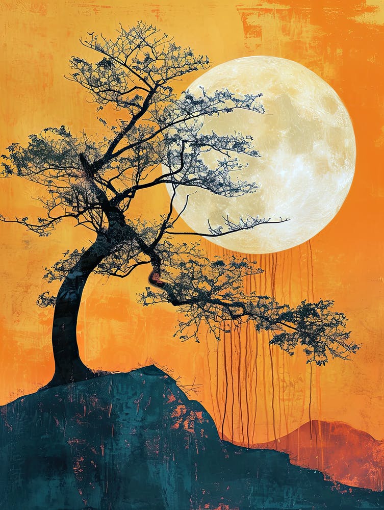 Lune et arbre, Chine