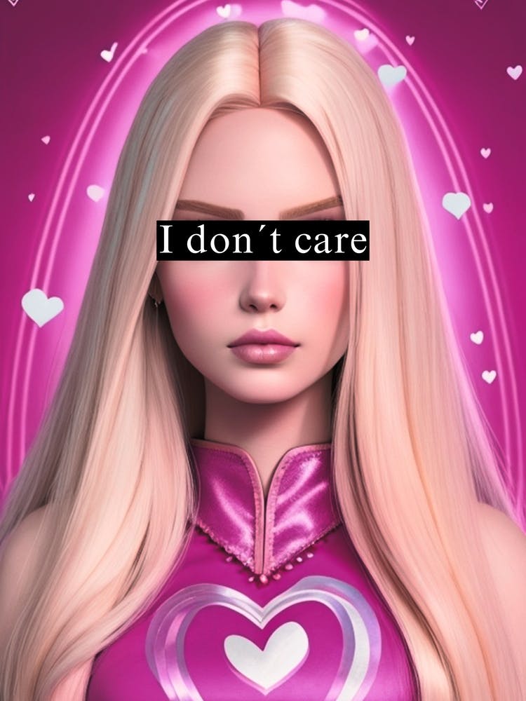 I don't care blond girl