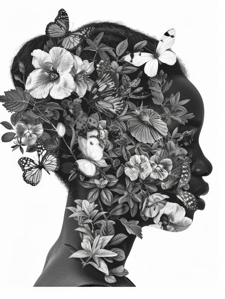 Portrait Of A Woman With Flowers 10