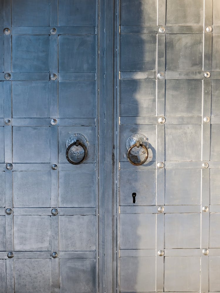Silver Door In Greece