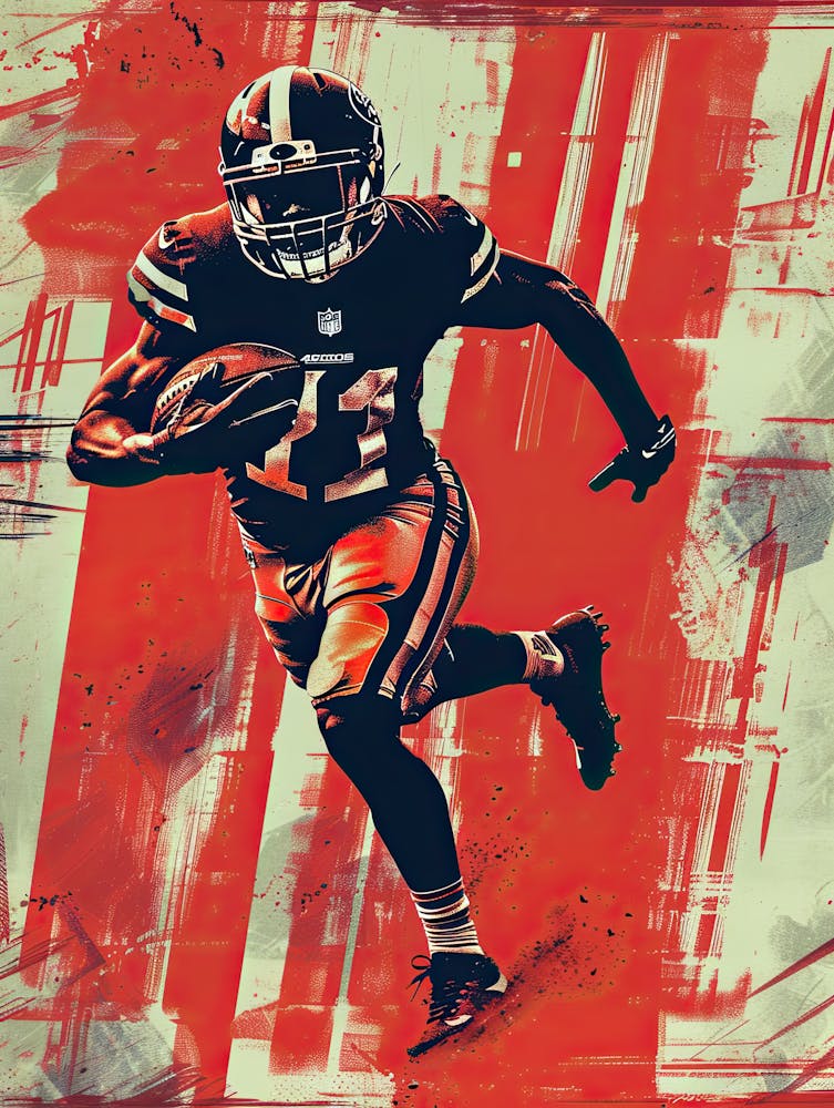 American Football Player Vintage Poster 47