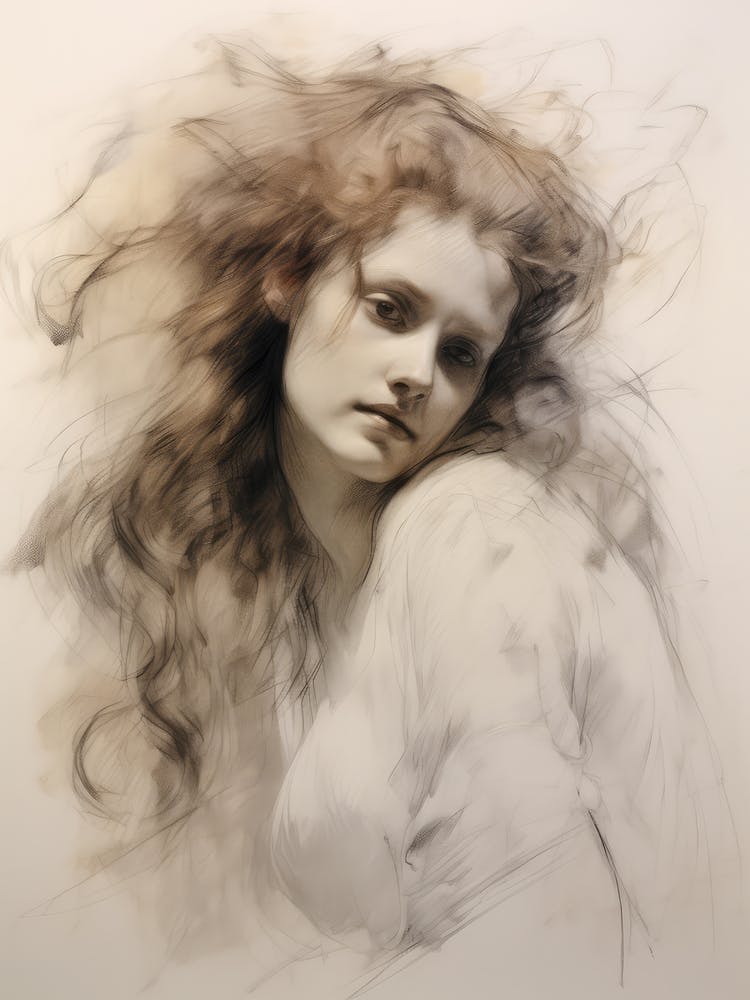 Antique Woman Sketch Art