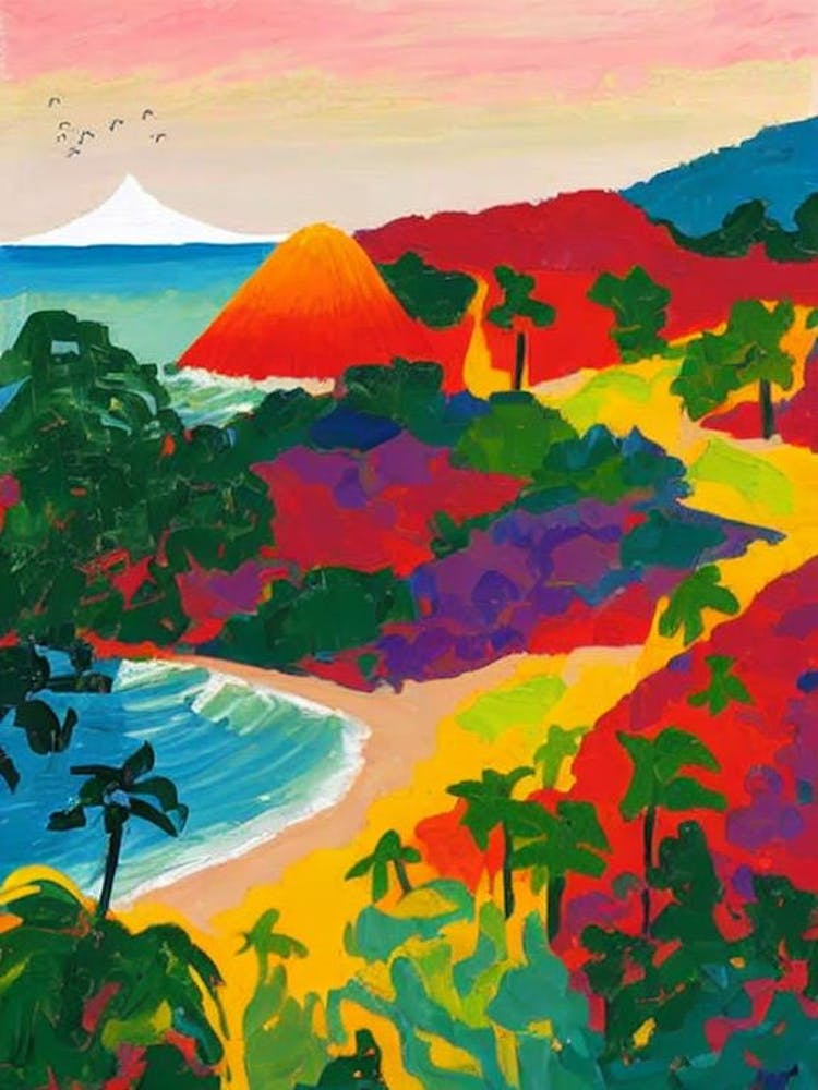 Anse Chastanet Beach, St Lucia Hockney Style