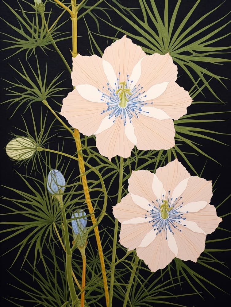 Flower Illustration Love In A Mist Nigella 7