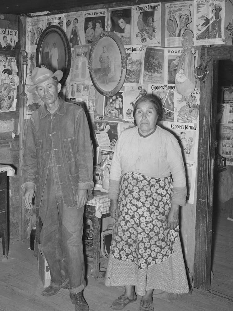 Indian Tenant Farmer And His Wife, Mcintosh County, Oklahoma By Russell Lee