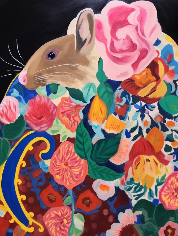 Maximalist Animal Painting Mouse 2