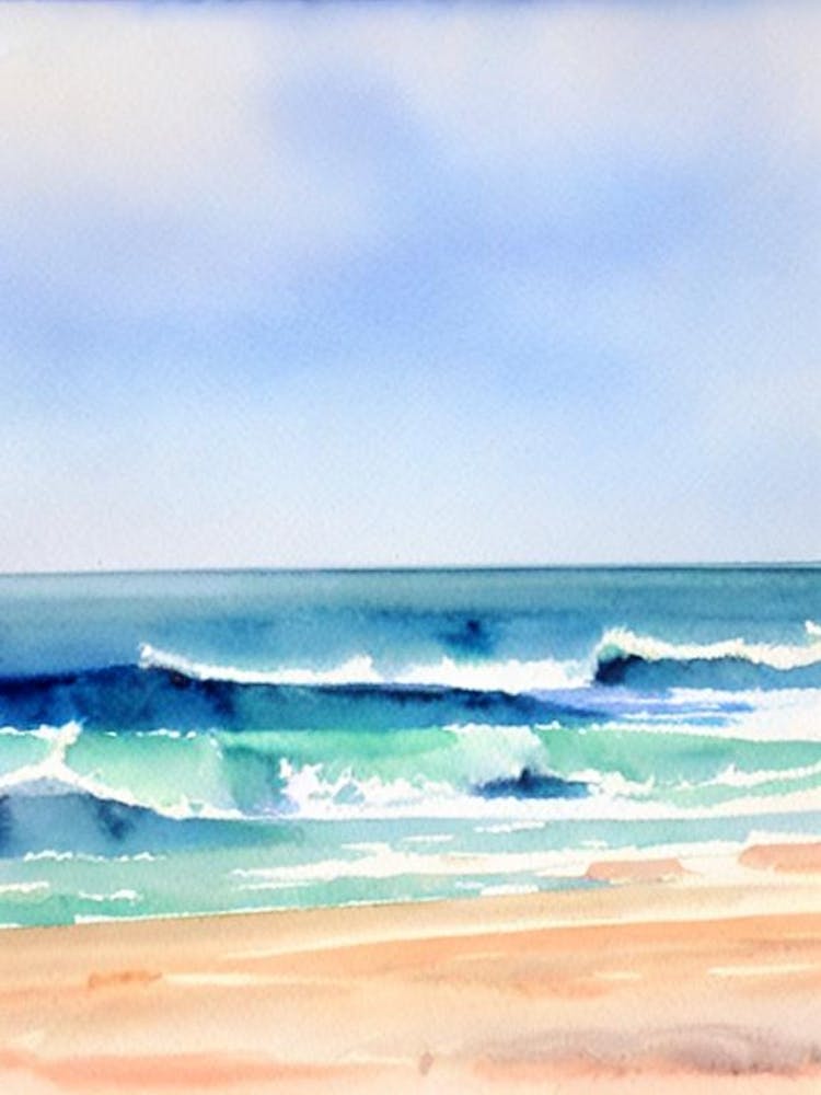 Ocean Beach, San Diego, California Watercolour