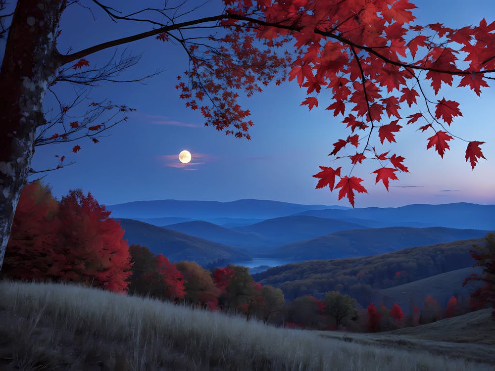 Autumn Leaves In The Mountains