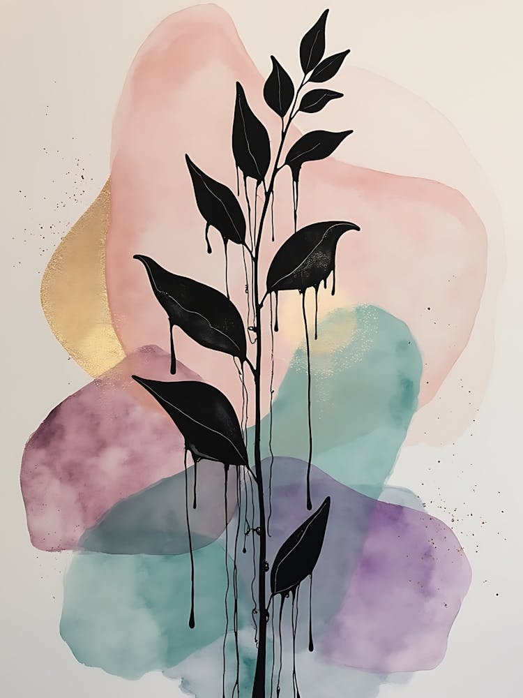 Calm Plant Silhouettes with Earthy Texture 1