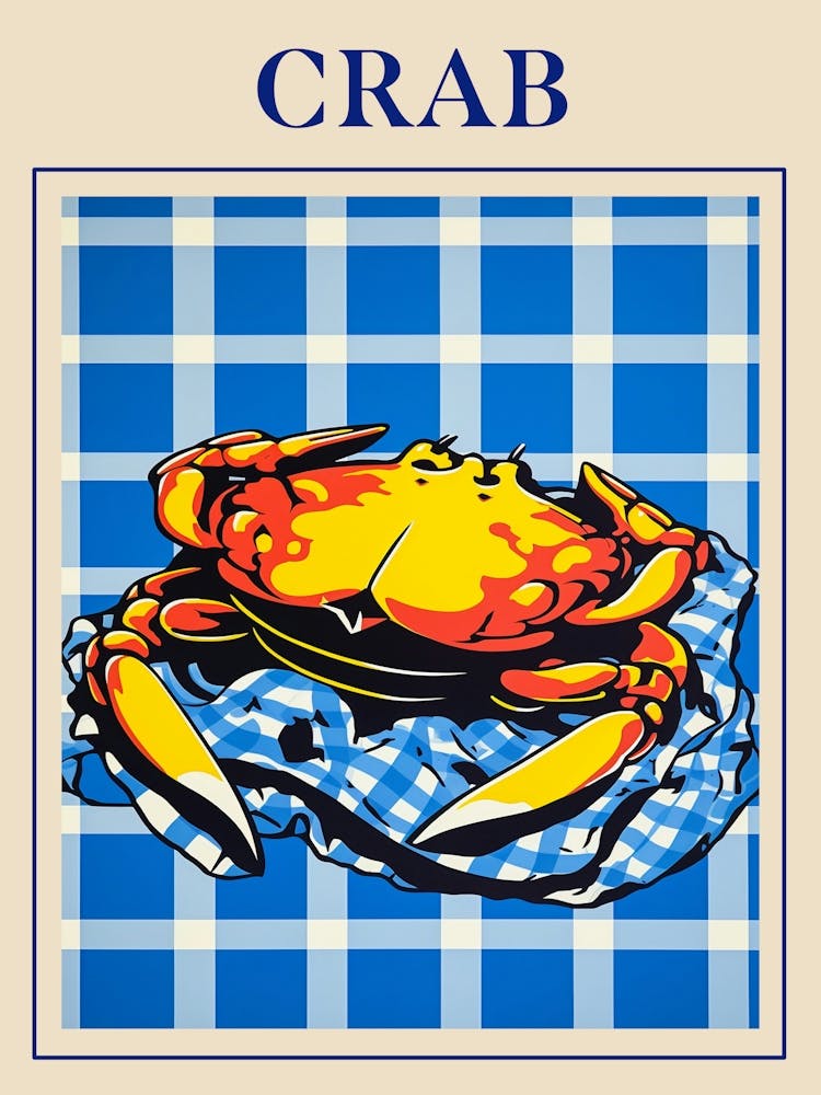 Crabe à carapace molle - Affiche de fruits de mer