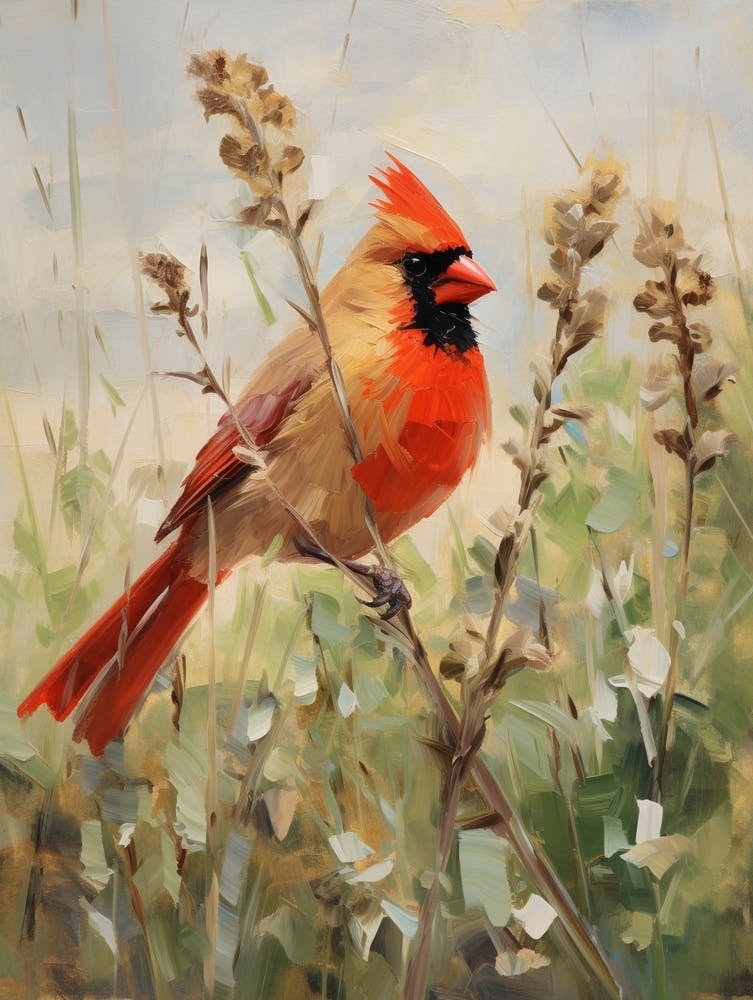 Bird Painting Northern Cardinal 1