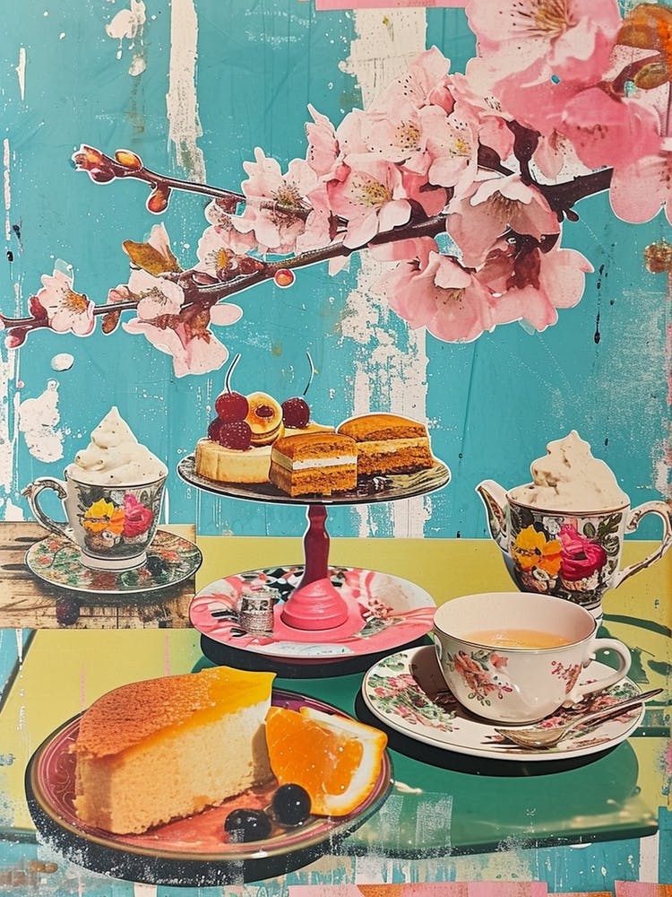 Kitsch Afternoon Tea Retro Collage 4