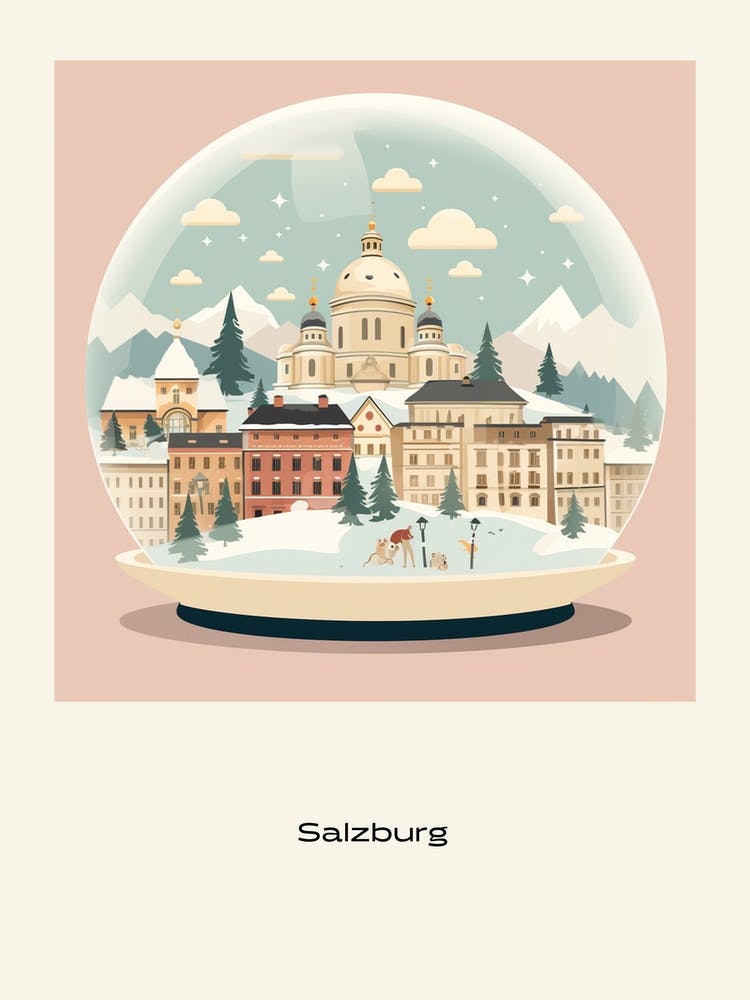 Salzburg Austria 4 Snowglobe Poster
