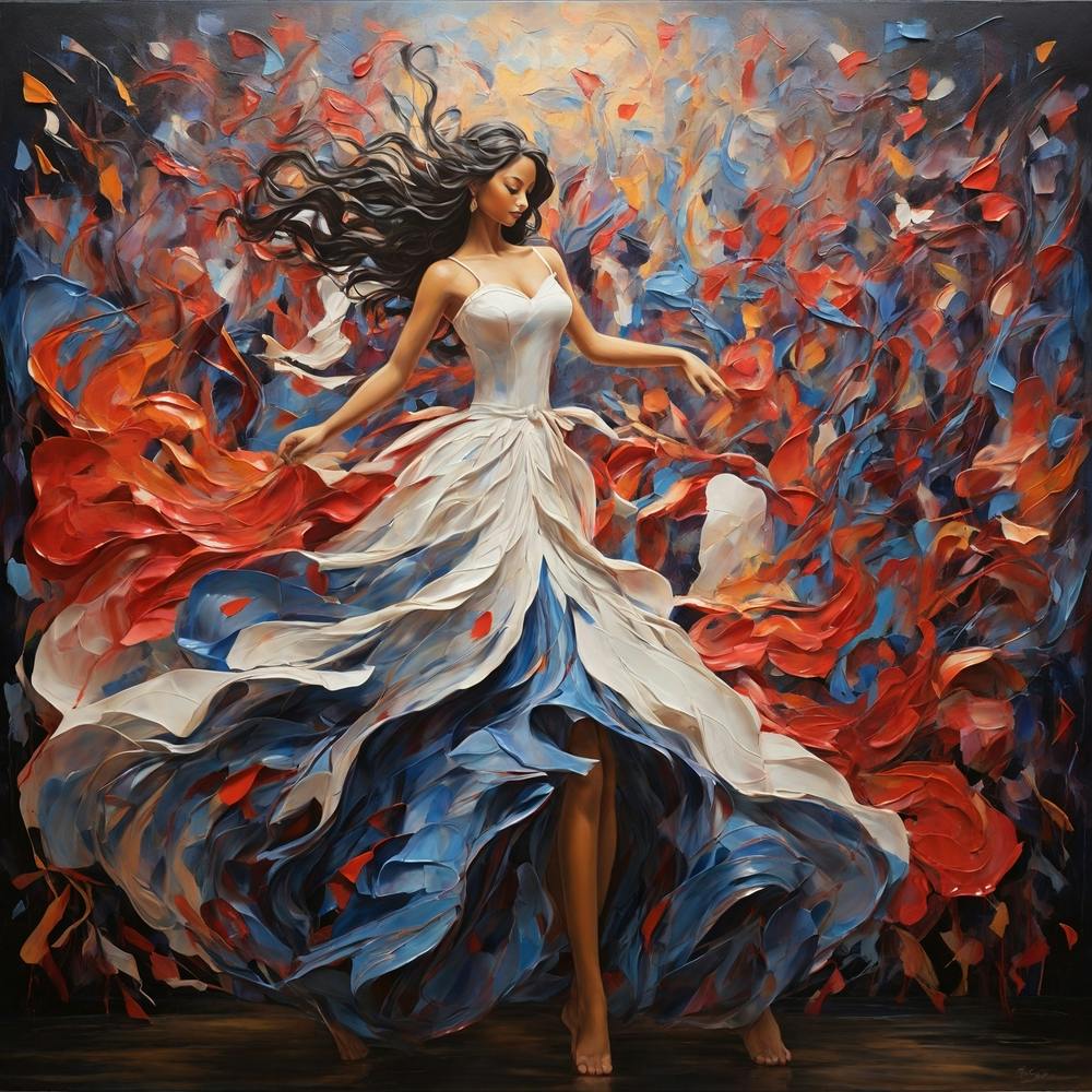 Dancer In Red White And Blue