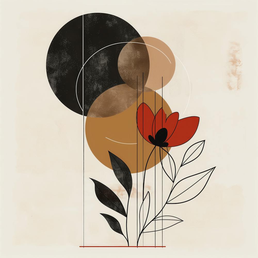 Minimalist Blossom: Warm Geometry