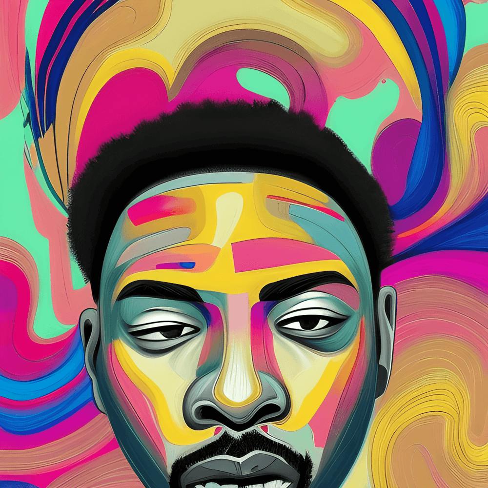 Black man painting