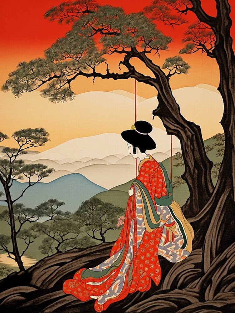 Osorezan, Japon Art de voyage vintage 3