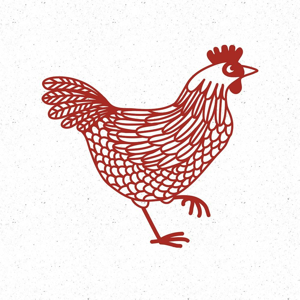 Hen in Red for Chicken Lovers