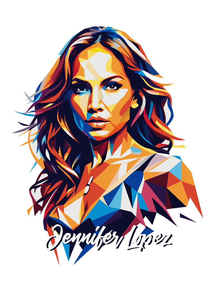 Jennifer Lopez 01 Portrait Music Icon Style WPAP Pop Art