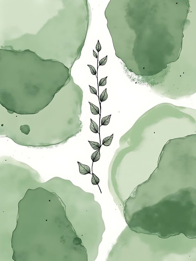 Contemporary Sage Green Florals