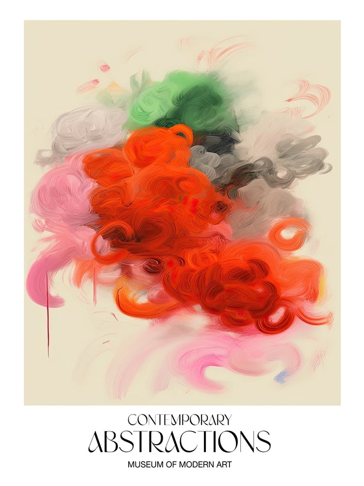Brush Stroke Flowers Abstract 6 Exhibition Poster