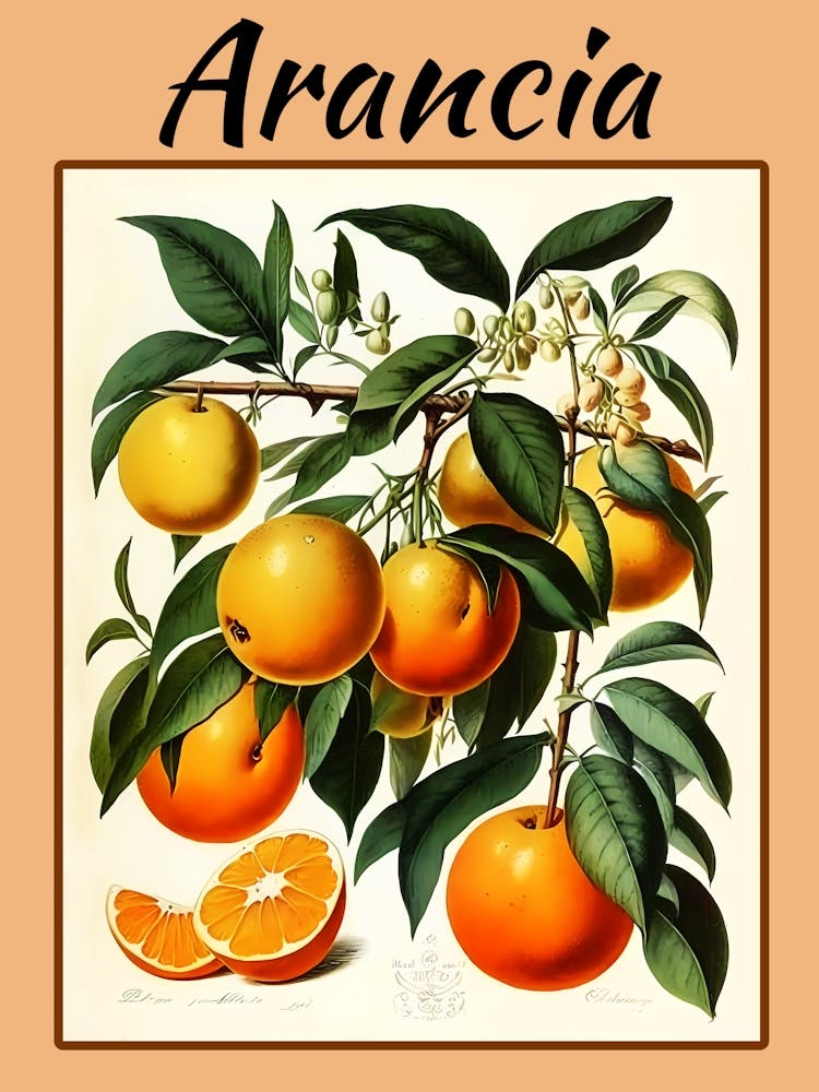 Arancia, Orange Küchen-Typografie