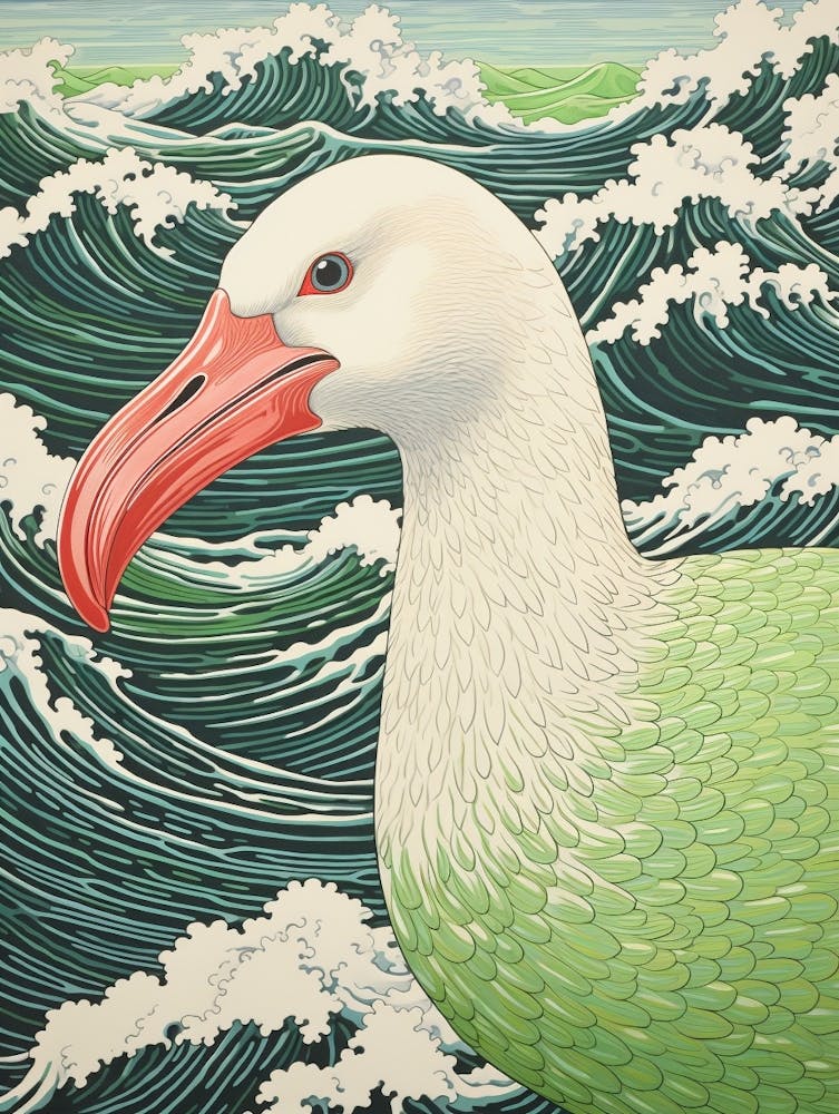 Peinture d'Oiseau Inspirée de Ohara Koson - Albatros 2