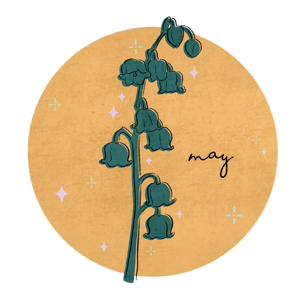 May Birth Flower Square