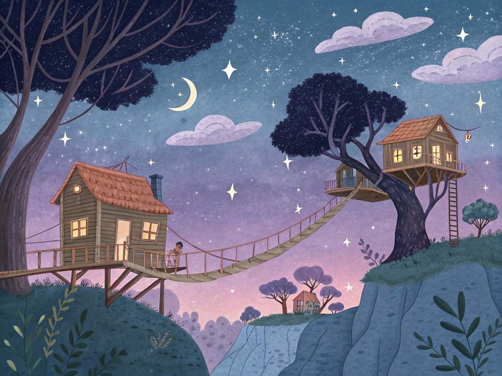 Tree House At Night
