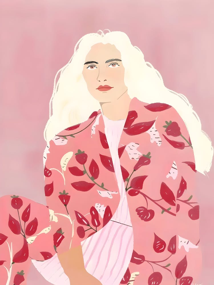 Illustration Of A Woman In Pink