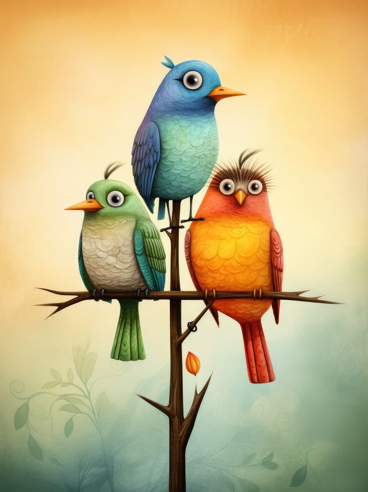 Three Birds On A Branch
