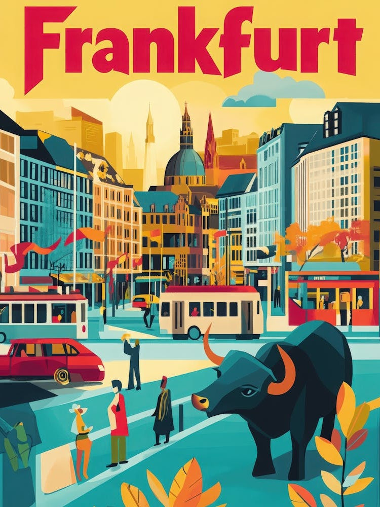 Aihrgdesign A 1970s Inspired Travel Poster For Frankfurt 5