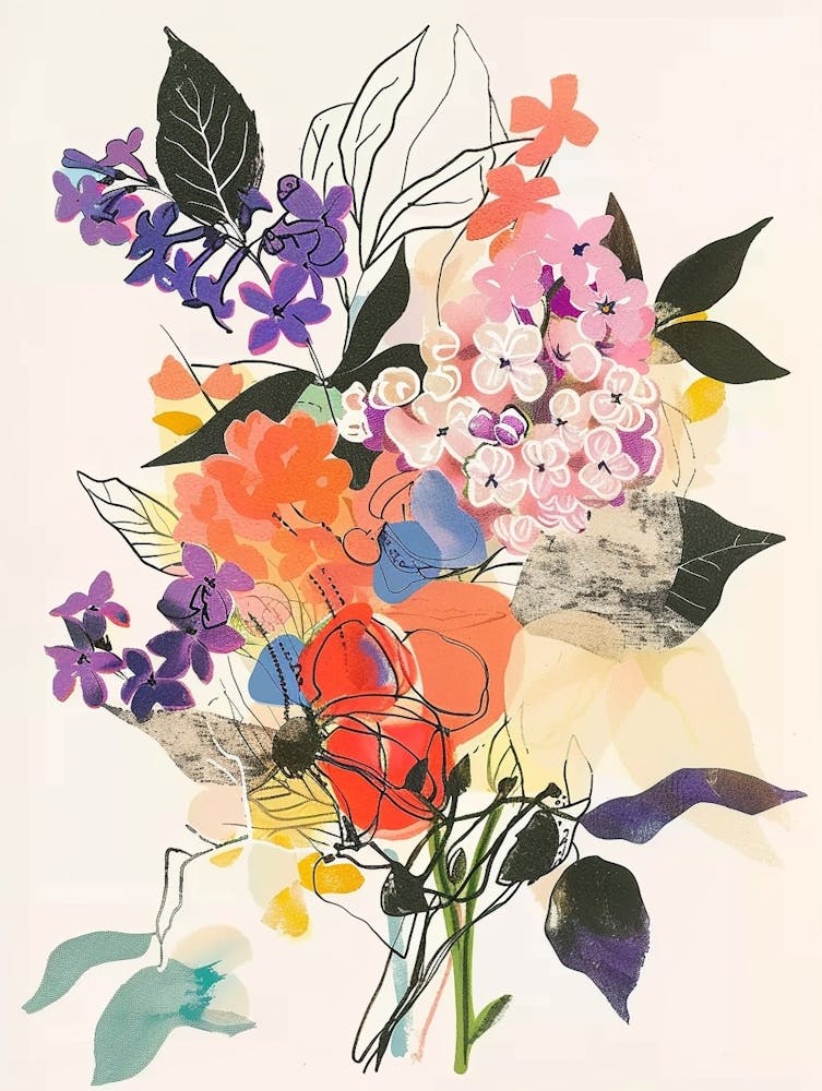Lilac 3 Collage Flower Bouquet