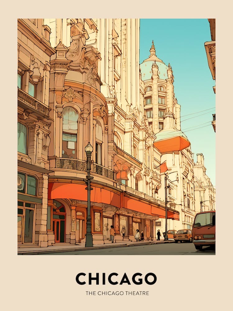 The Chicago Theatre 2 Chicago Travel Poster