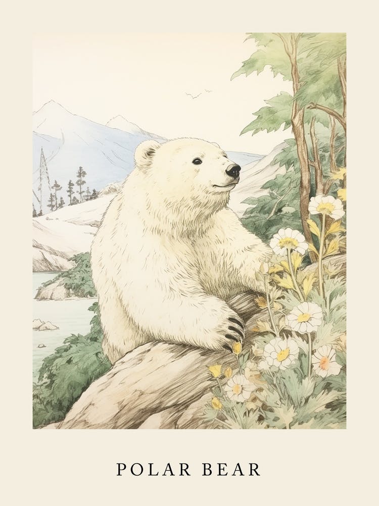 Beatrix Potter Inspired  Animal Watercolour Polar Bear 2