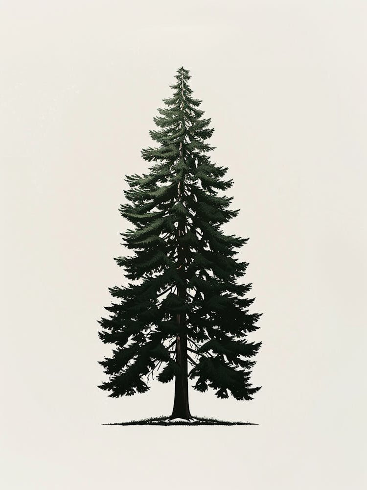 Douglas Fir Tree Pixel Illustration 1
