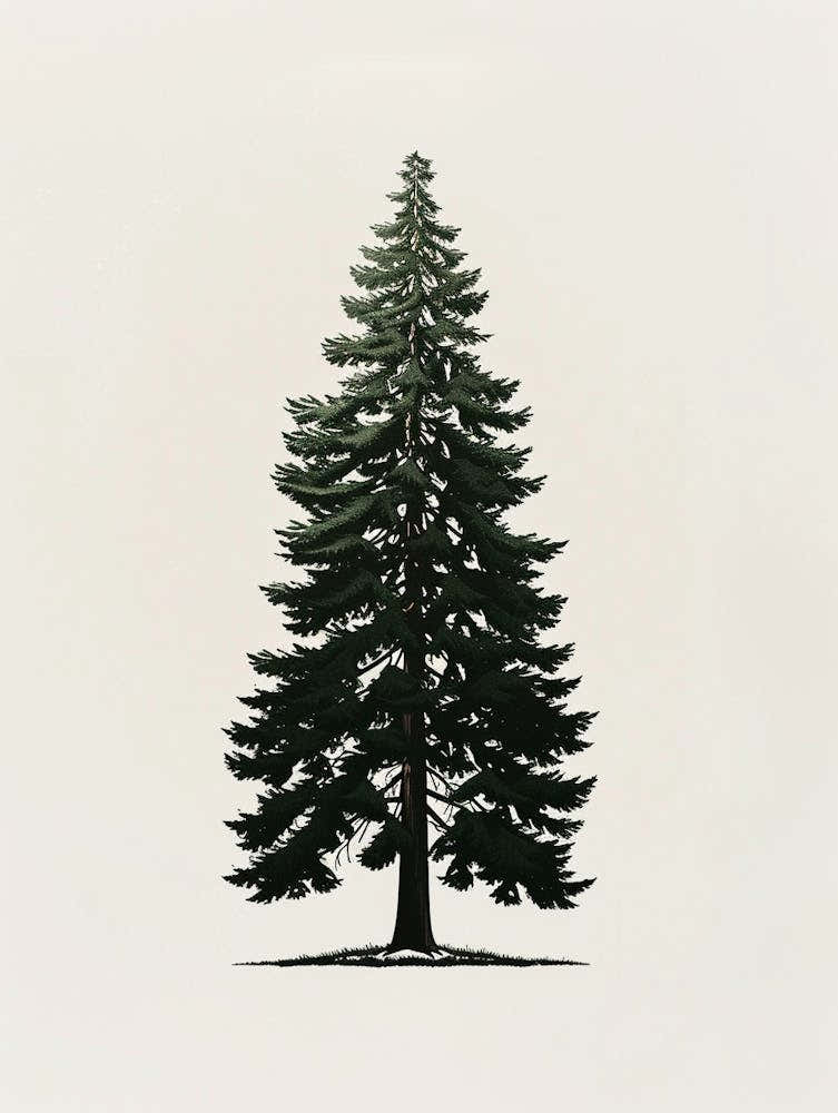Douglas Fir Tree Pixel Illustration 1