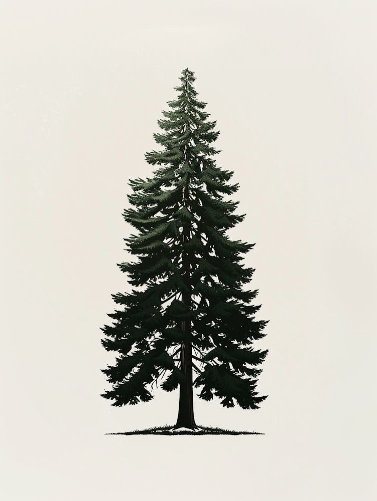 Douglas Fir Tree Pixel Illustration 1