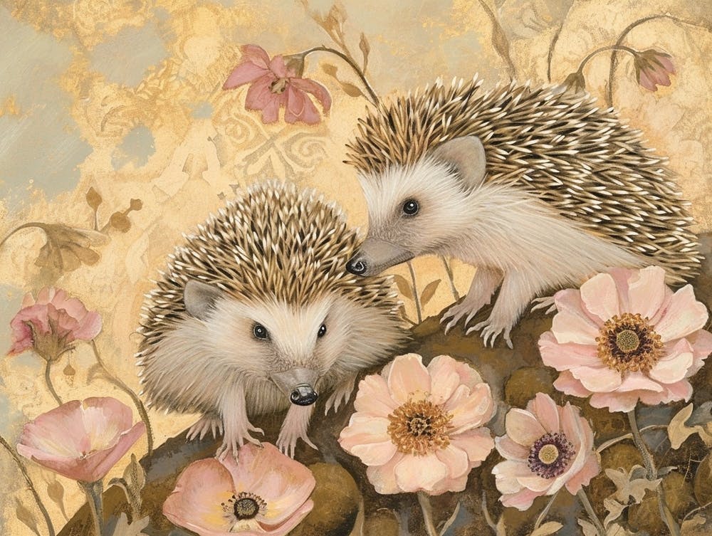 Illustration Animale Florale Hérisson 6