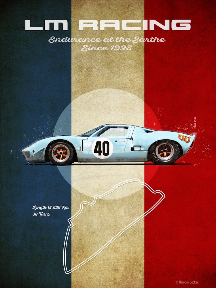 Lm Racing Ford GT40 Blue-Orange