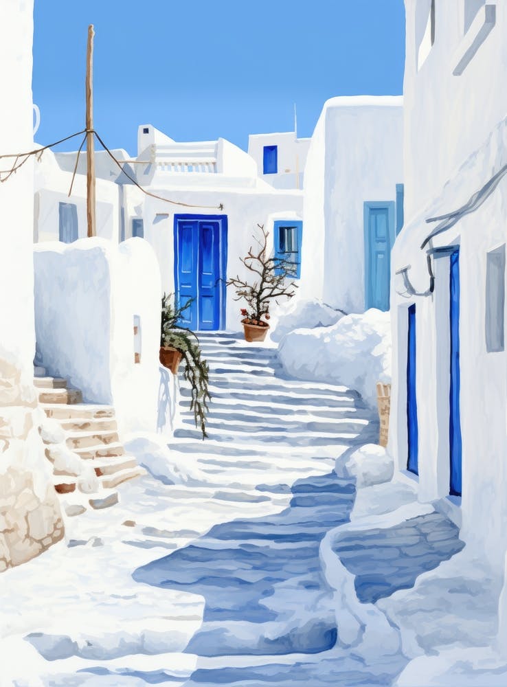 Blue Doors In Mykonos