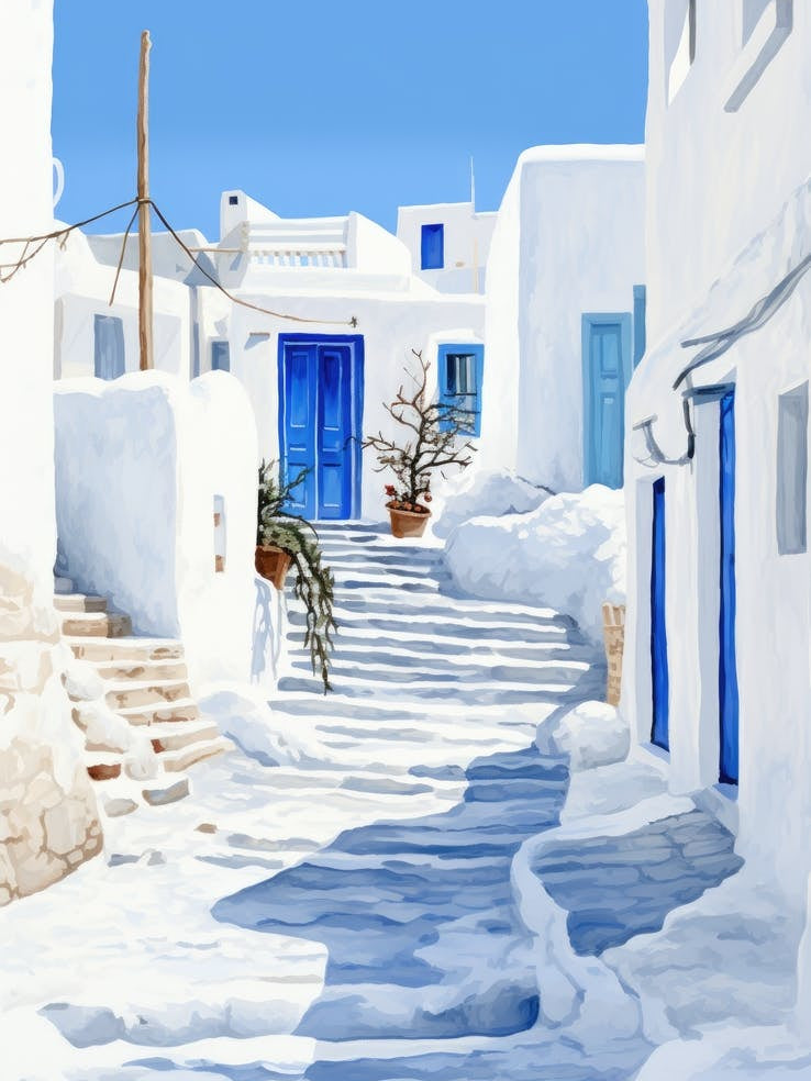 Blue Doors In Mykonos