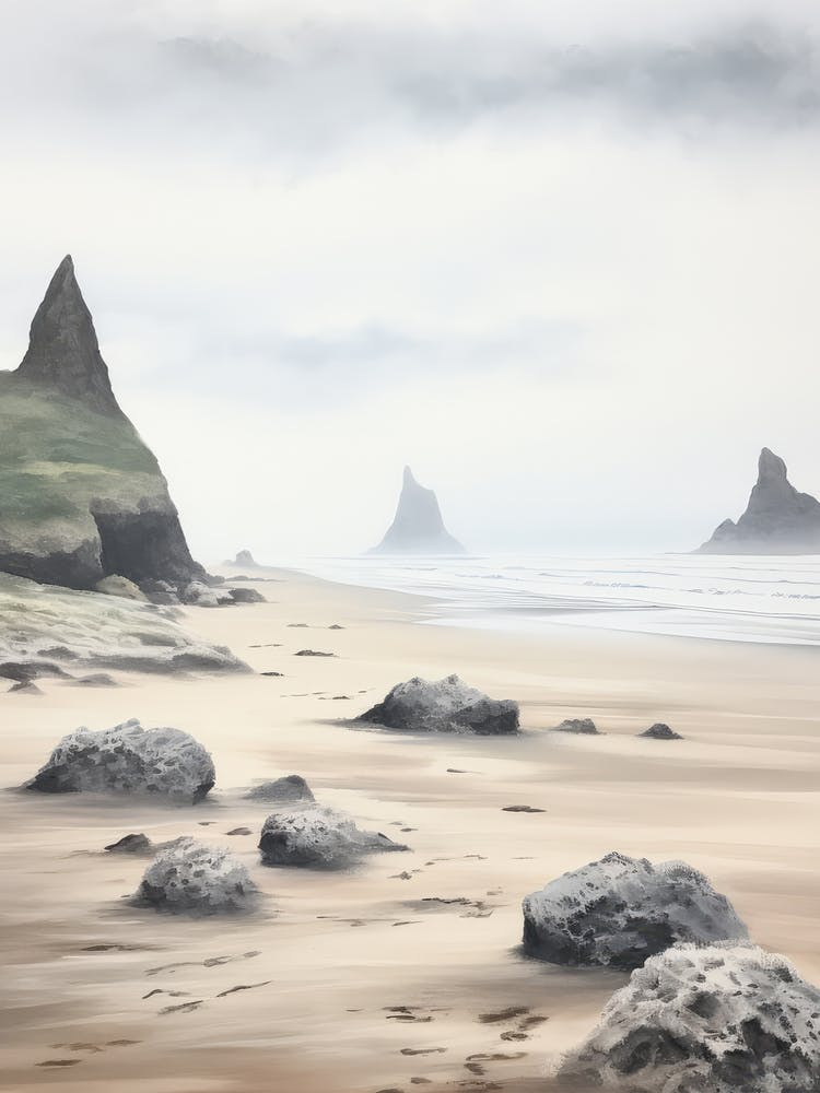 Rocky Coastline Oil Painting