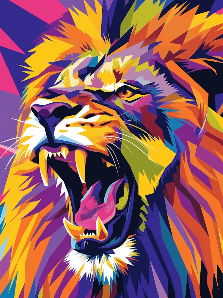 Lion Wpap Art
